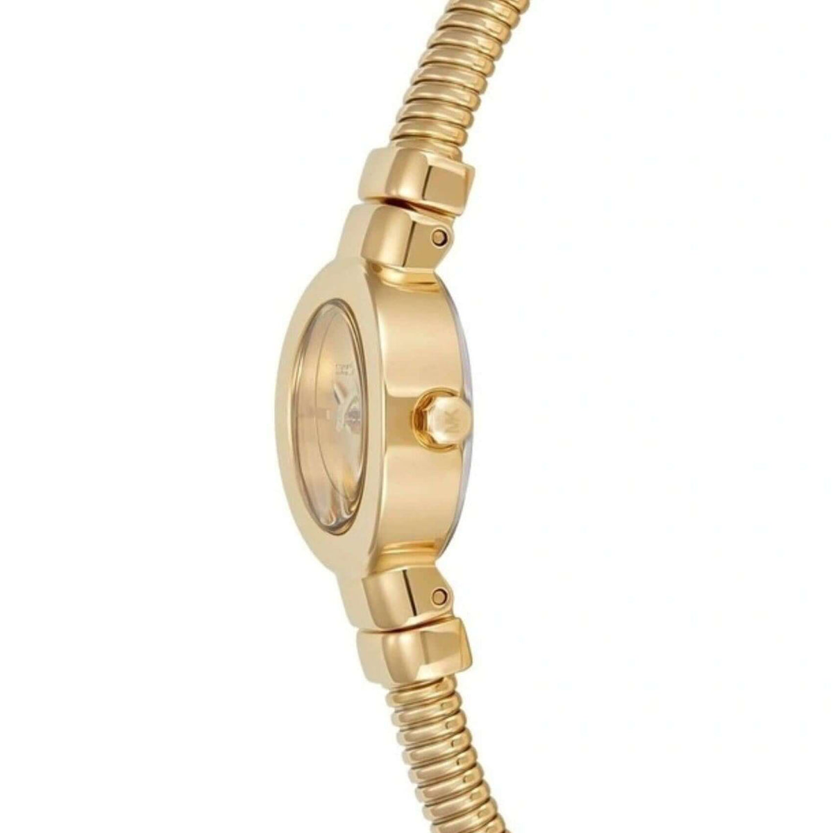 Γυναικείο ρολόι Michael Kors Gramercy MK7527 με ατσάλινο μπρασελέ σε χρυσό χρώμα και κάντραν διαμέτρου 21mm σε χρυσό χρώμα-πλαϊνή όψη.