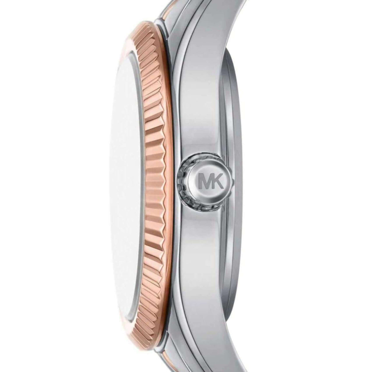 Σετ ρολόι με βραχιόλια Michael Kors Lexington MK4817 Set με δίχρωμο ατσάλινο μπρασελέ σε ασημί-ροζ χρυσό χρώμα και ασημί καντράν 26mm με ζιργκόν.