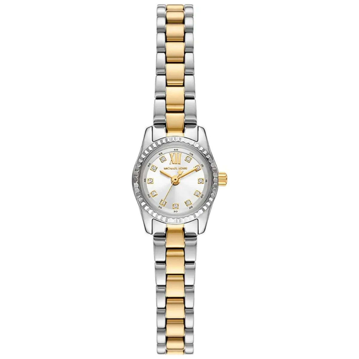 Γυναικείο ρολόι Michael Kors Lexington MK4903 με δίχρωμο ασημί-χρυσό ατσάλινο μπρασελέ και ασημί καντράν 30mm με ζιργκόν.
