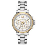 Γυναικείο ρολόι χρονογράφος Michael Kors Maren MK7495 με ασημί ατσάλινο μπρασελέ και άσπρο καντράν 40mm.