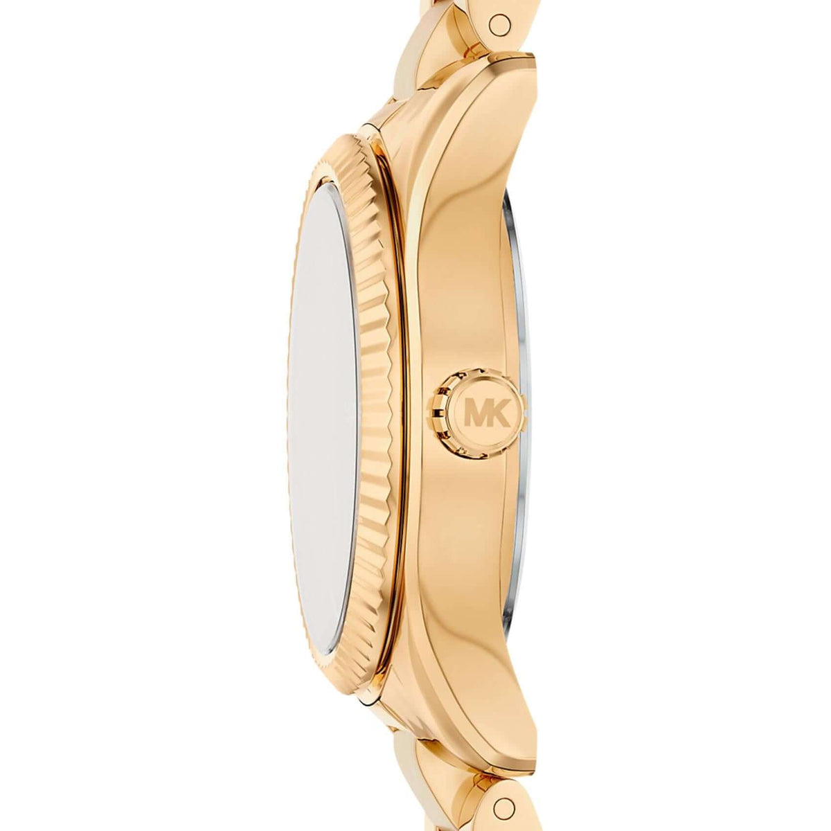 Πλάγια όψη του Michael Kors Petite Lexington Pavé MK7578 με χρυσή ατσάλινη κάσα και μπρασελέ.