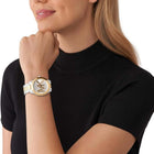 Ρολόι Michael Kors Slim Runway MK4735 Με Δίχρωμο Μπρασελέ & Άσπρο Καντράν