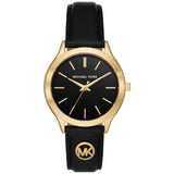 Ρολόι Michael Kors Slim Runway MK7482 Με Μαύρο Δερμάτινο Λουράκι