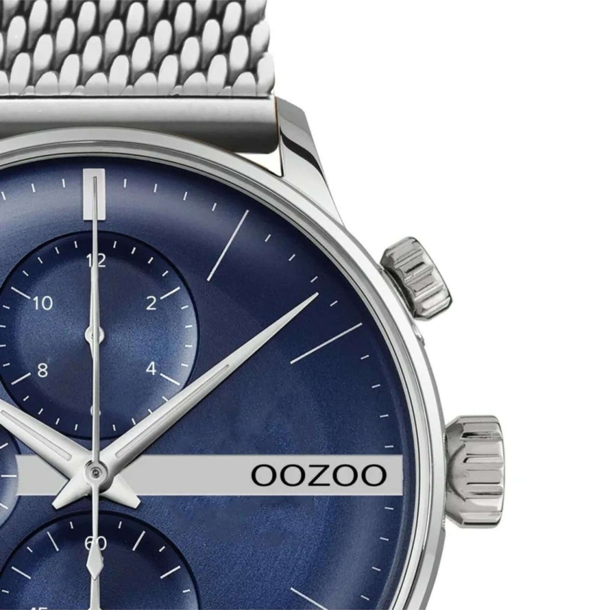 Ρολόι Oozoo C11100 Χρονογράφος Με Ασημί Μπρασελέ & Μπλε Καντράν