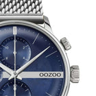 Ρολόι Oozoo C11100 Χρονογράφος Με Ασημί Μπρασελέ & Μπλε Καντράν
