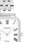 Τετράγωνο Ρολόι Oozoo Vintage C20410 Με Ασημί Μπρασελέ & Άσπρο Καντράν