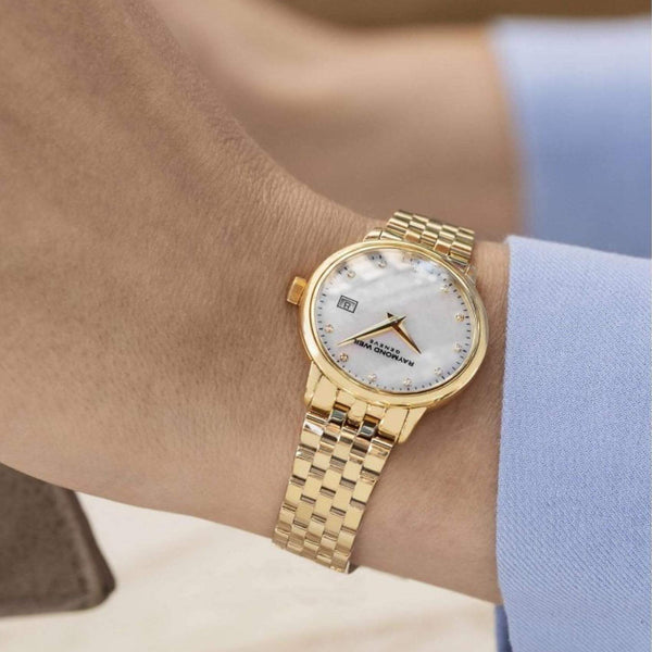 Ρολόι Raymond Weil Toccata Diamonds 5985-P-97081 Με Χρυσό Μπρασελέ & Διαμάντια