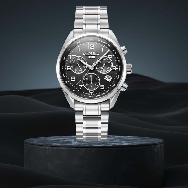 Ρολόι Roamer Pro Chrono 993819-41-44-20 Χρονογράφος Με Ασημί Μπρασελέ