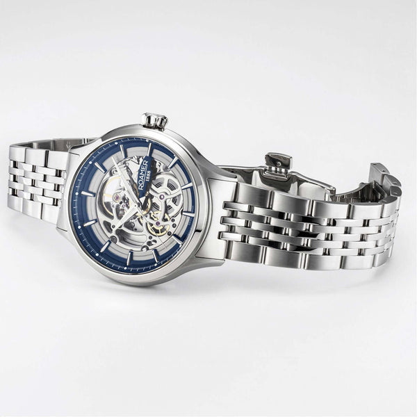 Ρολόι Roamer Competence Skeleton IV 101984-41-45-10 Με Ασημί Μπρασελέ