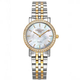 Γυναικείο ρολόι Roamer Scala 976830-47-20-50 με δίχρωμο μπρασελέ και Περλέ φίλντισι καντράν 28mm. 