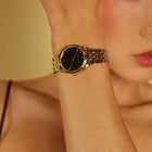 Ρολόι Rosefield Ace XS Black Gold ABGSG-A19 Με Χρυσό Μπρασελέ