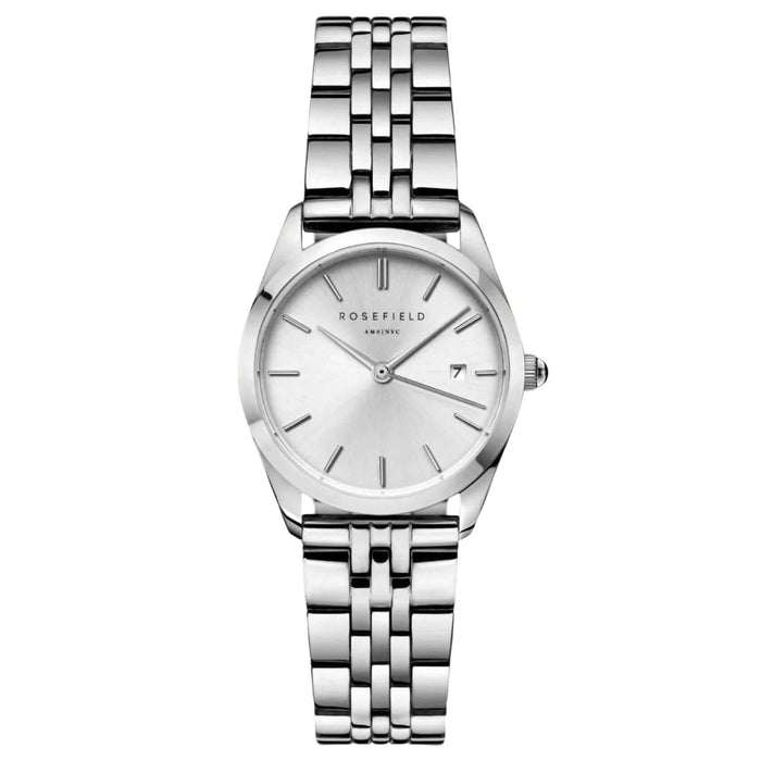 Γυναικείο ρολόι Rosefield Ace XS Silver ASSSS-A20 με ασημί ατσάλινο μπρασελέ και ασημί καντράν διαμέτρου 29mm.