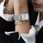Ρολόι Rosefield Boxy Silver Mesh QWSS-Q02 Με Ασημί Μπρασελέ