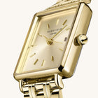 Τετράγωνο Ρολόι Rosefield Boxy XS Champagne QCGSG-Q048 Με Χρυσό Μπρασελέ