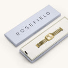 Τετράγωνο Ρολόι Rosefield Boxy XS Champagne QCGSG-Q048 Με Χρυσό Μπρασελέ