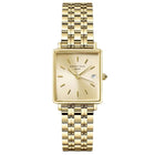 Τετράγωνο Ρολόι Rosefield Boxy XS Champagne QCGSG-Q048 Με Χρυσό Μπρασελέ