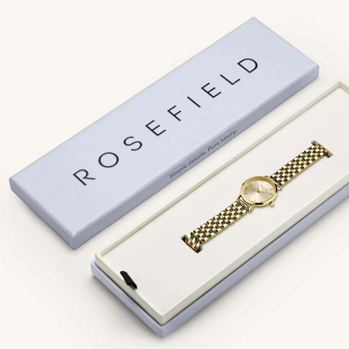 Συσκευασία ρολογιού Rosefield Small Edit Champagne SCGSG-S05.