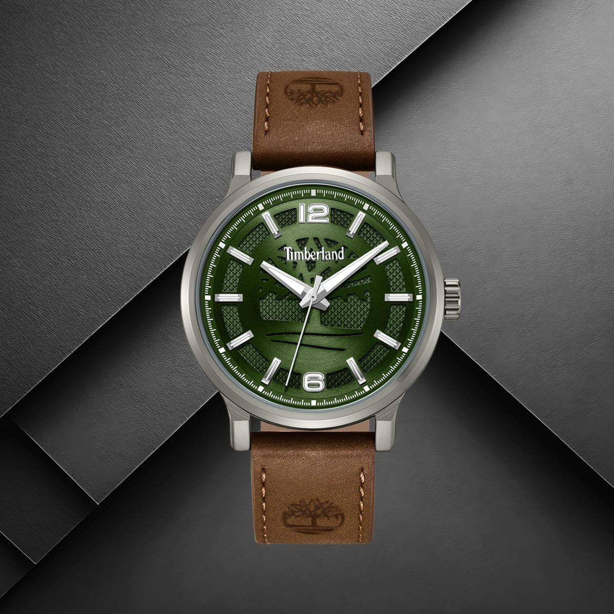 Timberland Driscoll TDWGA0094701 με καφέ δερμάτινο λουράκι και πράσινο καντράν.