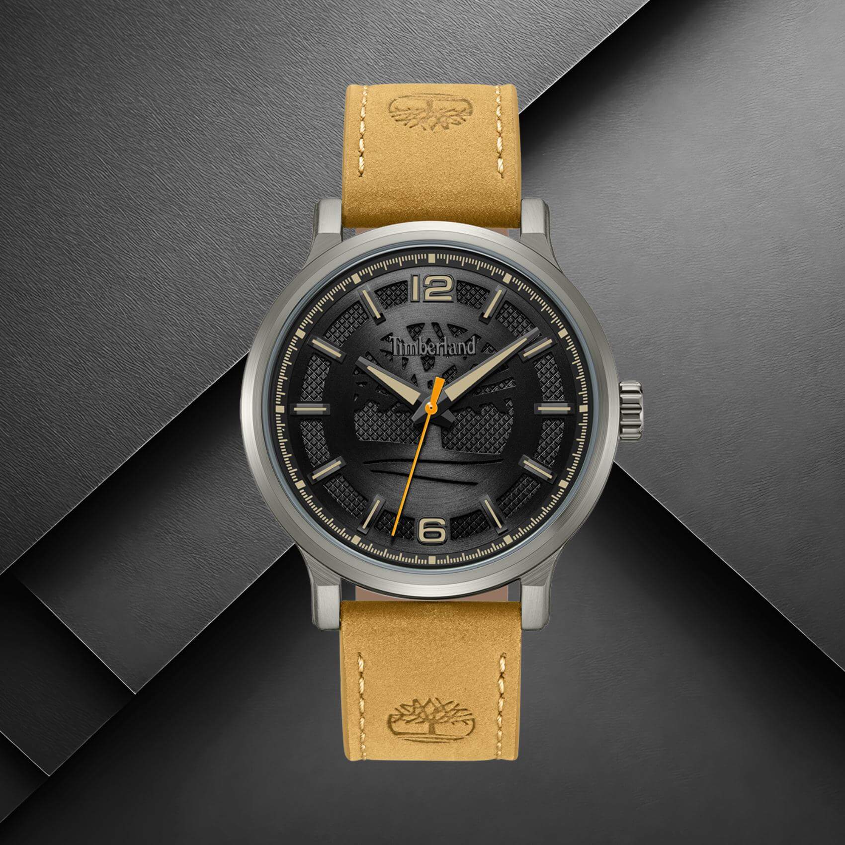 Timberland Driscoll TDWGA0094702 με ταμπά δερμάτινο λουράκι και μαύρο καντράν.