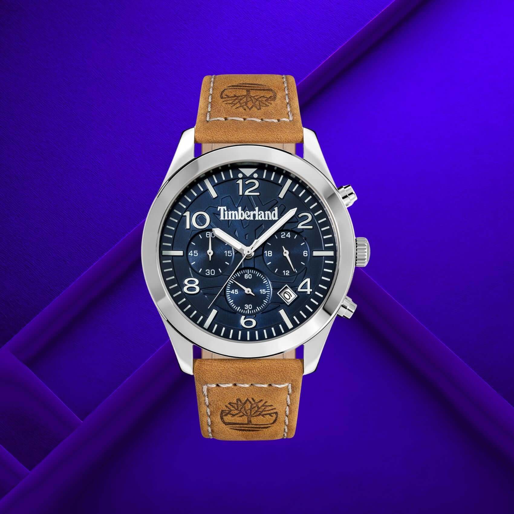 Timberland Killington Peak TDWGC0068801 σε studio background με ταμπά δερμάτινο λουράκι και μπλε καντράν.