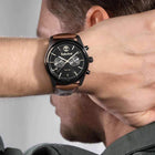 Ρολόι Timberland Northbridge TDWGF0041201 Χρονογράφος Με Καφέ Δερμάτινο Λουράκι