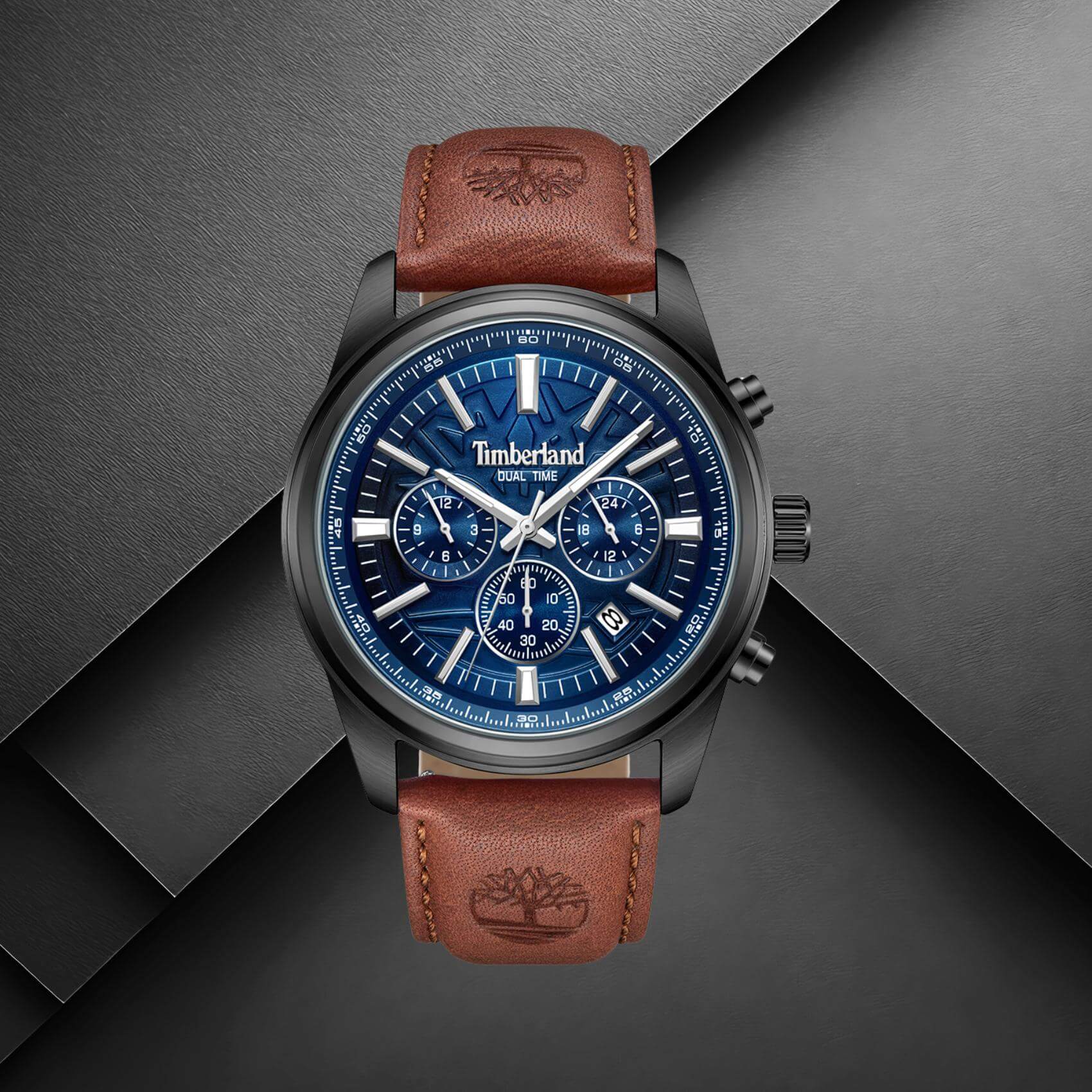 Timberland Northbridge TDWGF0041204 με καφέ δερμάτινο λουράκι και μπλε καντράν.