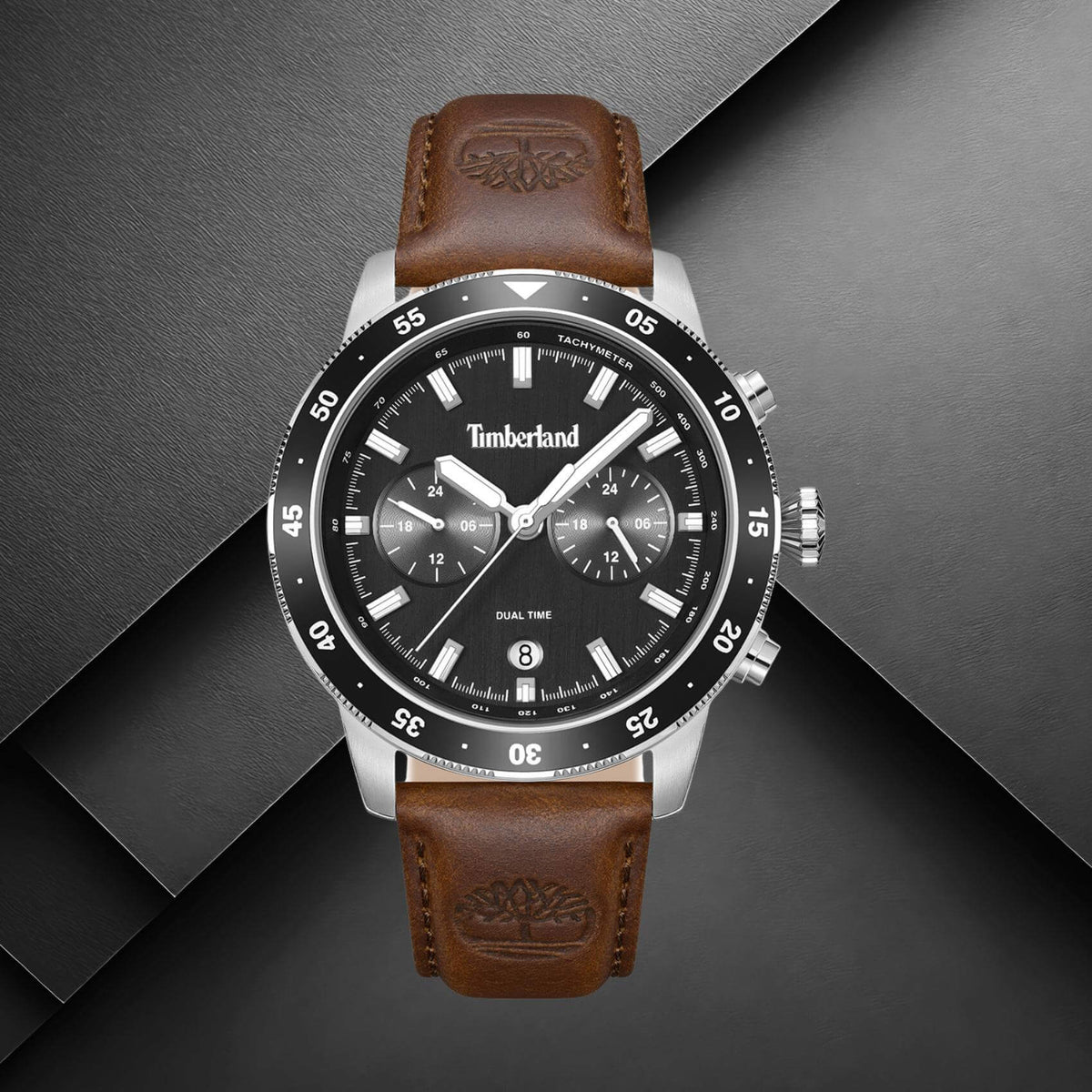 Timberland Parkman TDWGF0094301 με καφέ δερμάτινο λουράκι και μαύρο καντράν.