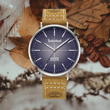 Ρολόι Timberland Rangeley TDWGA2231102 με ταμπά δερμάτινο λουρί, μπλε καντράν και κάσα διαμέτρου 42mm.