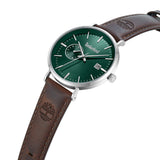 Πλάγια όψη του Timberland Rangeley TDWGF0094502 με καφέ δερμάτινο λουράκι και κάσα 42 mm.