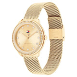 Γυναικείο ρολόι Tommy Hilfiger Demi 1782699 με χρυσό ατσάλινο μπρασελέ, χρυσό καντράν 32mm και ζιργκόν.