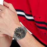 Αντρικό ρολόι Tommy Hilfiger Lars 1792061 με ανθρακί ατσάλινο μπρασελέ και ανθρακί καντράν διαμέτρου 46mm.