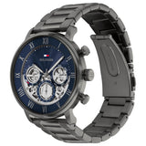 Ανδρικό ρολόι Tommy Hilfiger Legend 1710707 με ανθρακί ατσάλινο μπρασελέ και μπλε καντράν 44mm.