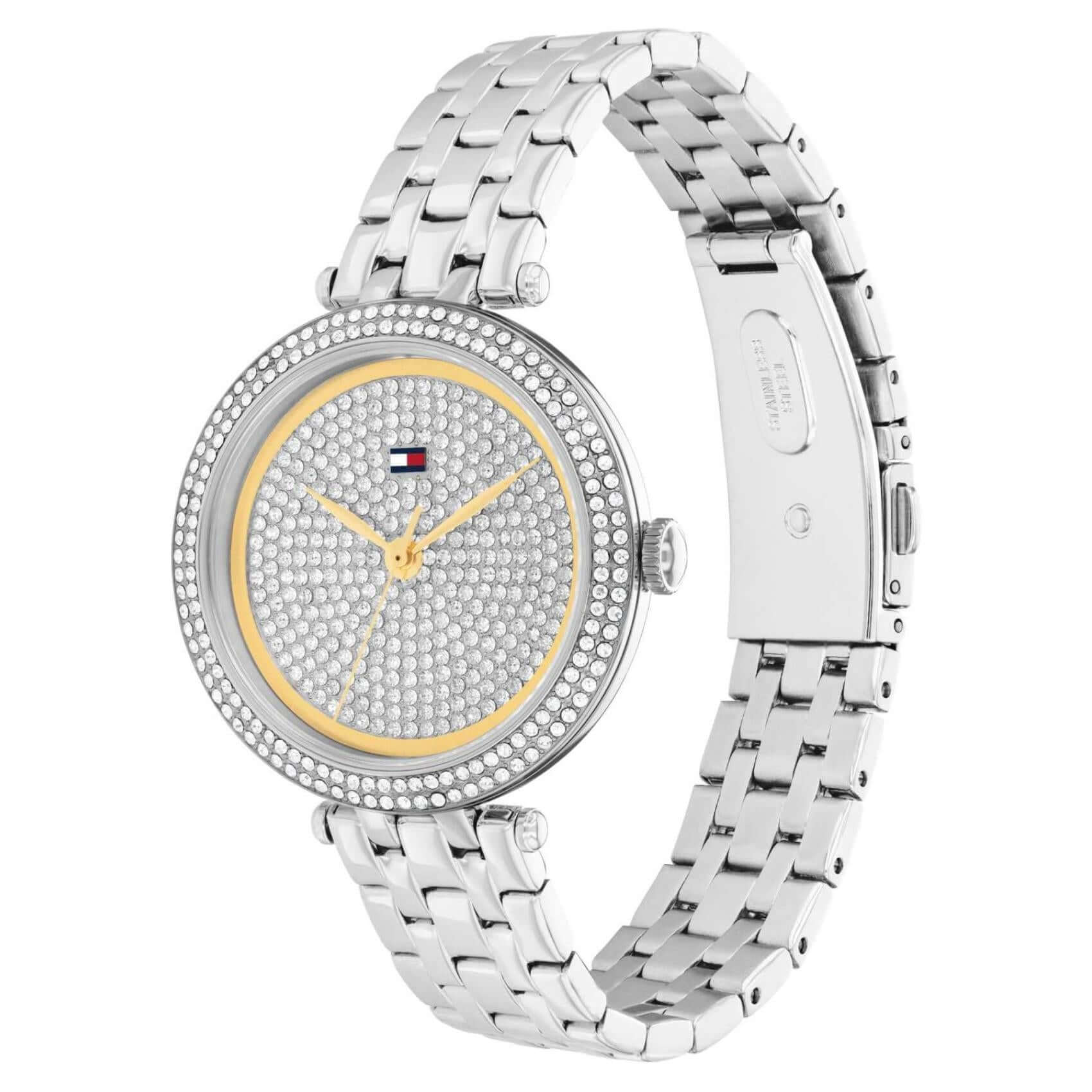Ρολόι Tommy Hilfiger Natalie 1782722 με ασημί ατσάλινο μπρασελέ και ασημί καντράν 34mm με ζιργκόν.