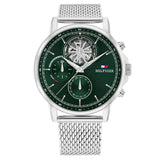 Ρολόι Tommy Hilfiger Stewart 1710608 Με Ασημί Μπρασελέ & Πράσινο Καντράν
