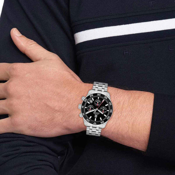 Ρολόι Tommy Hilfiger TH85 1792156 Χρονογράφος Με Ασημί Μπρασελέ