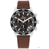 Ρολόι Tommy Hilfiger TH85 1792213 Χρονογράφος Με Καφέ Δερμάτινο Λουράκι