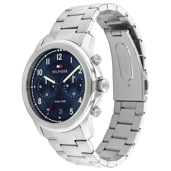 Ρολόι Tommy Hilfiger Wesley 1710626 Με Ασημί Μπρασελέ & Μπλε Καντράν