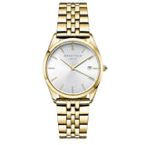 Γυναικείο ρολόι Rosefield Ace Silver Sunray ACSG-A03 με χρυσό ατσάλινο μπρασελέ και ασημί καντράν διαμέτρου 33mm με ημερομηνία. 
