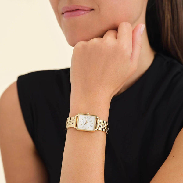 Τετράγωνο Ρολόι Rosefield Boxy XS Gold QMWSG-Q021 Με Χρυσό Μπρασελέ