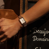 Γυναικείο ρολόι Rosefield Octagon White Sunray OCWSRG-O42 με ροζ χρυσό ατσάλινο μπρασελέ, καντράν σε άσπρο χρώμα και οκτάγωνο σχήμα μεγέθους 23mmX29mm. 