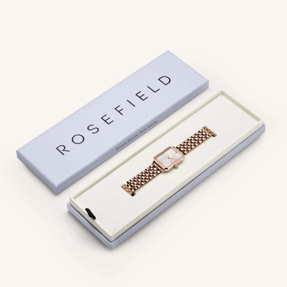 Συσκευασία ρολογιού Rosefield Octagon White Sunray OCWSRG-O42.
