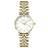 Γυναικείο ρολόι Rosefield Small Edit Gold 26WSG-267 με χρυσό ατσάλινο μπρασελέ και άσπρο καντράν διαμέτρου 26mm.