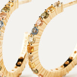 Καρφωτά σκουλαρίκια PDPAOLA AR01-B96-U Color Rainbow Hoops σε χρυσό χρώμα από ασήμι 925 επιχρυσωμένο με πολύχρωμες πέτρες.