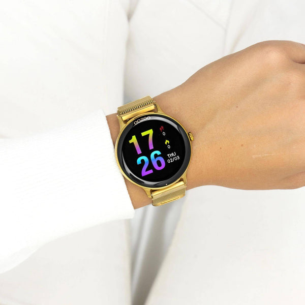 Ρολόι Smartwatch Oozoo Q00136 Με Χρυσό Μπρασελέ