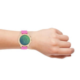 Smartwatch Oozoo Q00325 με ροζ καουτσούκ λουράκι και ροζ  χρυσή κάσα.