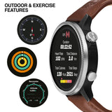 Smartwatch Timberland Trail Force S1 TDIGB0064501 με καφέ δερμάτινο λουράκι και μαύρο καντράν 48 mm, outdoor features