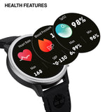 Smartwatch Timberland Trail Force S1 TDIGB0064501, σιλικόνη-μαύρο καντράν 48 mm, health features