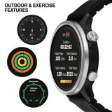 Smartwatch Timberland Trail Force S1 TDIGB0064501, σιλικόνη, μαύρο καντράν 48 mm, outdoor features