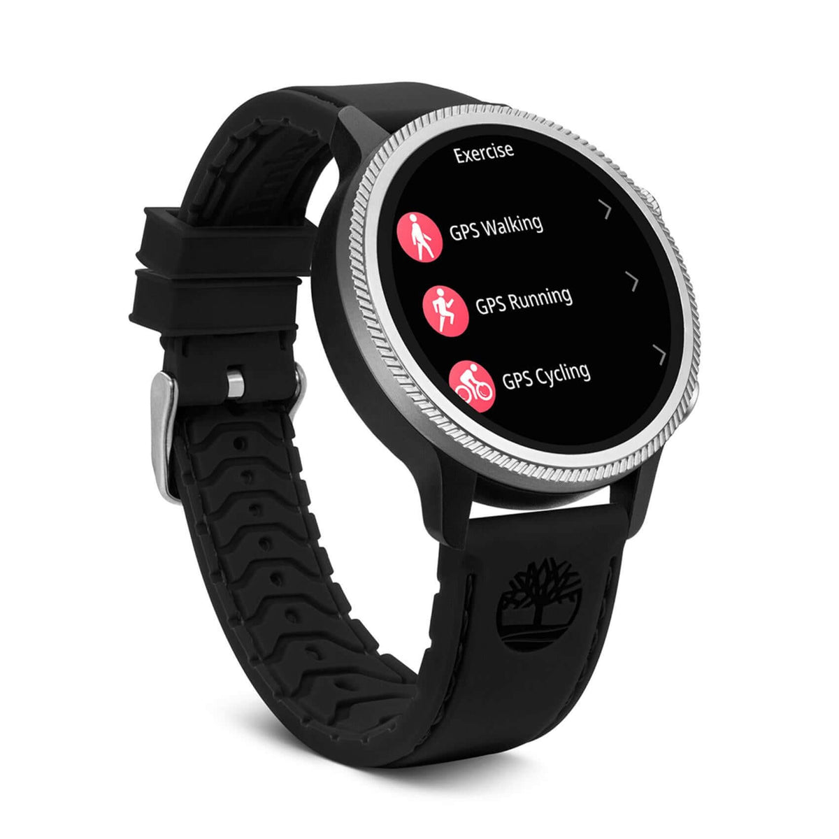 Πλάγια όψη του Smartwatch Timberland Trail Force S1 TDIGB0064501 με μαύρο λουράκι σιλικόνης