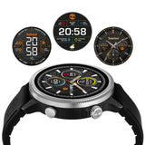 Κοντινό στο μαύρο καντράν του Smartwatch Timberland Trail Force S1 TDIGB0064501.